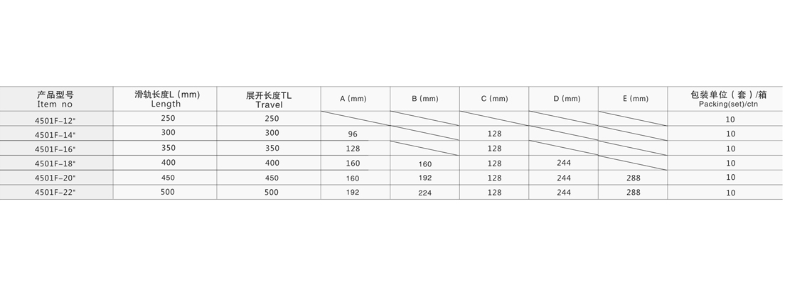 4501F三節(jié)緩沖鋼珠滑軌